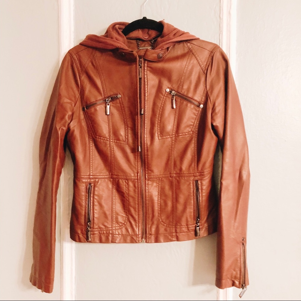Brown faux leather jacket